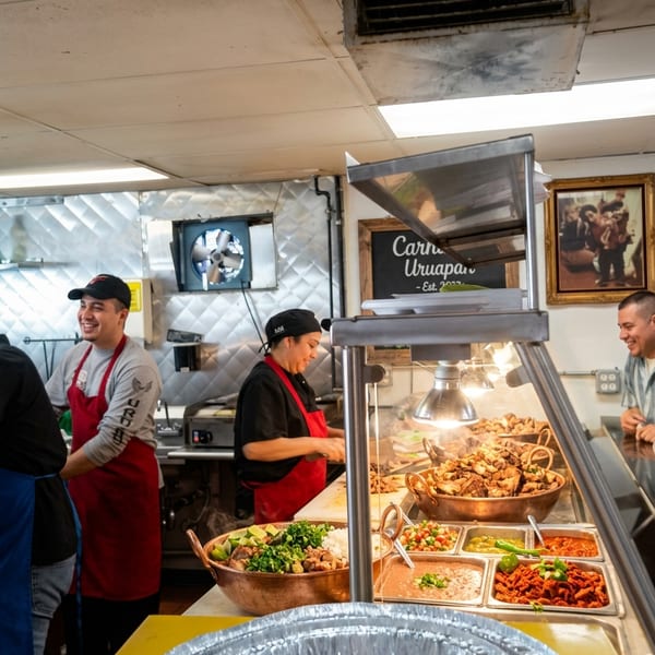 Staff working behind the counter
