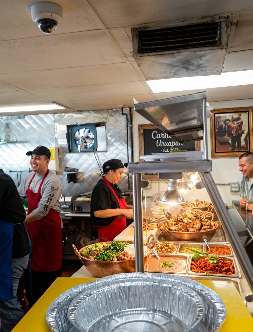 Staff working behind the counter